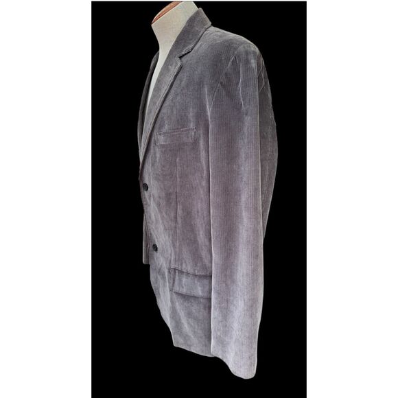 Old Navy Corduroy Blazer 2-Button Gray Sz. XL Plaid Lining - Picture 5 of 12